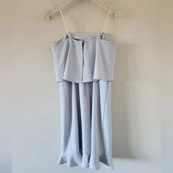 H BY HALSTON | Overlay Layered Dress strapless baby blue sz 2 - Picture 3 of 8